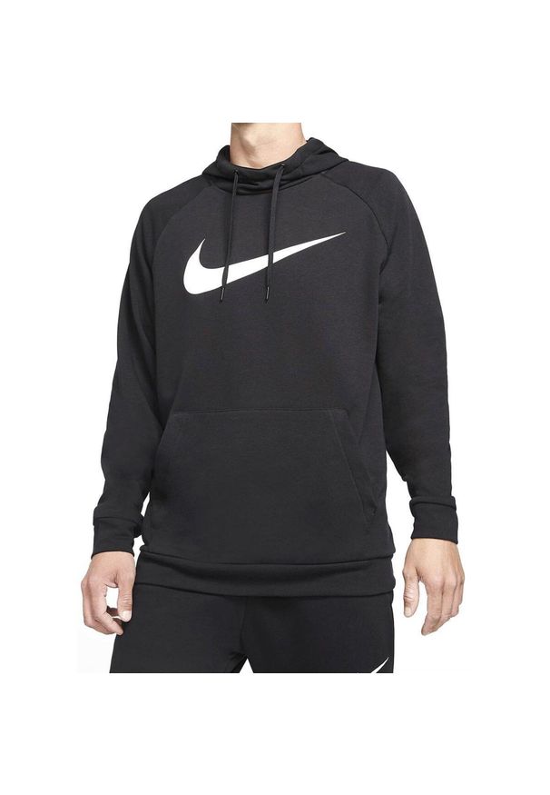 Bluzy sportowa męska Nike Drifit. Typ kołnierza: kaptur. Kolor: czarny. Sport: piłka nożna