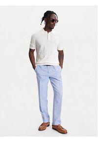 United Colors of Benetton - United Colors Of Benetton Spodnie materiałowe 43B3UF03X Niebieski Regular Fit. Kolor: niebieski. Materiał: len, bawełna #3