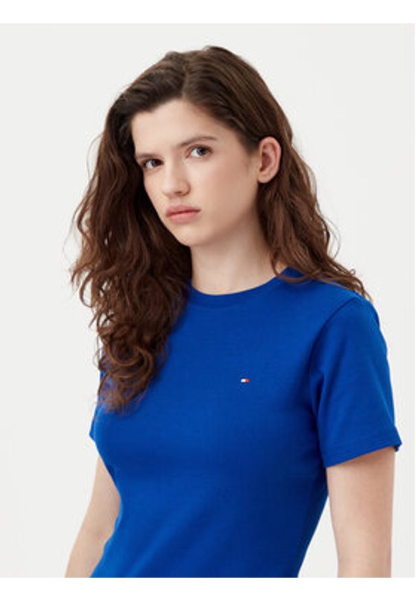 TOMMY HILFIGER - Tommy Hilfiger T-Shirt New Cody WW0WW40587 Niebieski Slim Fit. Kolor: niebieski. Materiał: bawełna