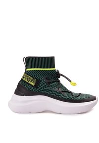 Karl Lagerfeld Sneakersy "Skyline" | KL61861 KGE | Skyline | Kobieta | Czarny, Zielony. Nosek buta: okrągły. Zapięcie: bez zapięcia. Kolor: czarny, zielony, wielokolorowy. Materiał: tkanina. Wzór: aplikacja