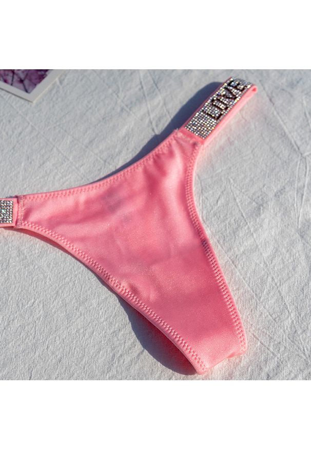 Intica - Stringi z szeroką gumką i nowoczesnym designem Dior. Kolor: pomarańczowy. Materiał: tkanina, materiał