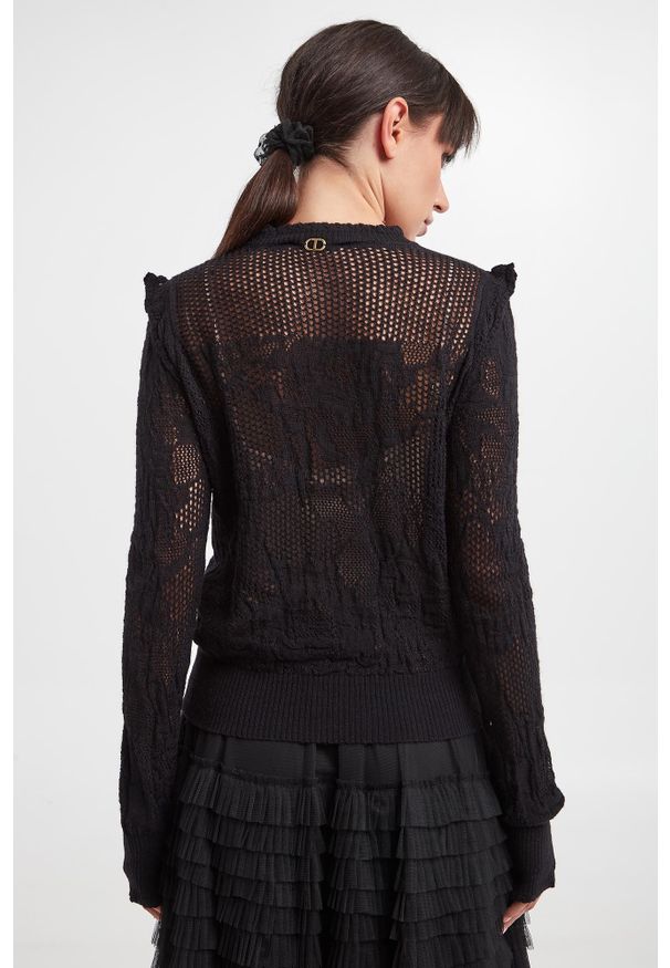 Twinset Milano - Sweter damski ażurowy TWINSET. Wzór: ażurowy