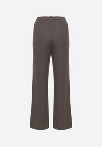 Born2be - Ciemnoszare Spodnie z Gumką w Pasie i Szeroką Nogawką Mironia. Okazja: na co dzień. Kolor: szary. Styl: casual, elegancki #3