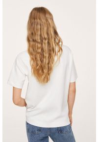 mango - Mango - T-shirt bawełniany Soli. Kolor: biały. Materiał: bawełna #7