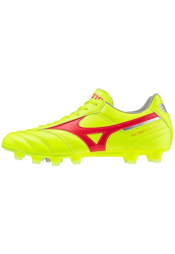 Buty piłkarskie Mizuno Morelia Neo FG. Kolor: wielokolorowy, żółty, różowy, szary, czerwony. Sport: piłka nożna