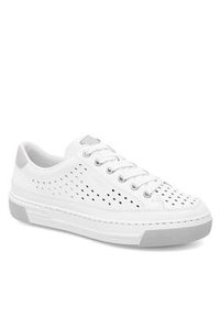 Rieker Sneakersy L8849-80 Biały. Kolor: biały. Materiał: skóra #3