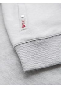 Ombre Clothing - Męska bluza dresowa z wysokim kołnierzem i lampasami – szary melanż V1 OM-SSZP-0219 - XXL. Kolor: szary. Materiał: dresówka. Długość rękawa: raglanowy rękaw. Wzór: melanż. Styl: retro, sportowy #10