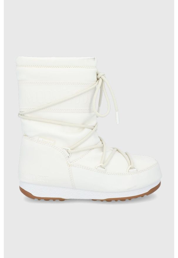 Moon Boot - Śniegowce Rubber. Nosek buta: okrągły. Zapięcie: sznurówki. Kolor: beżowy. Materiał: guma
