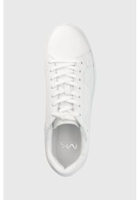 Michael Kors buty skórzane Keating kolor biały. Nosek buta: okrągły. Zapięcie: sznurówki. Kolor: biały. Materiał: skóra. Obcas: na obcasie. Wysokość obcasa: niski
