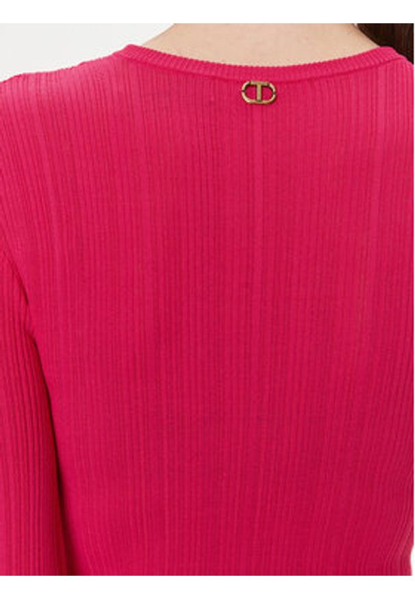 TwinSet - TWINSET Sukienka dzianinowa 241TP3050 Różowy Regular Fit. Kolor: różowy. Materiał: syntetyk