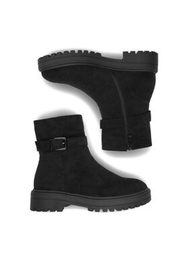 DeeZee Botki HX22020-2 Czarny. Kolor: czarny. Materiał: materiał