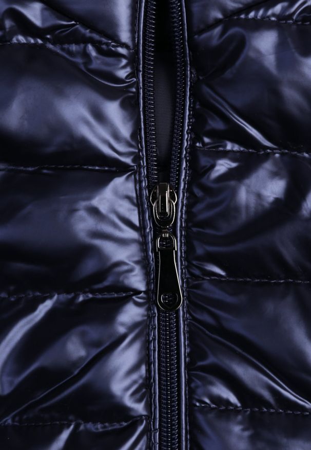 Born2be - Granatowa Kurtka Pikowana Morvea. Kolor: niebieski. Wzór: aplikacja. Styl: klasyczny