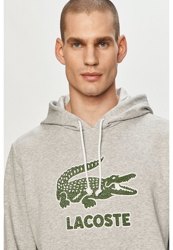 Lacoste - Bluza. Okazja: na co dzień. Kolor: szary. Wzór: nadruk. Styl: casual