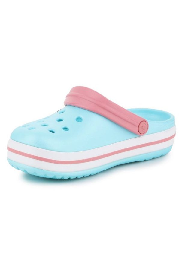 Klapki Crocs Crocband Clog K Jr 204537-4S3 niebieskie różowe. Kolor: różowy, wielokolorowy, niebieski. Materiał: materiał