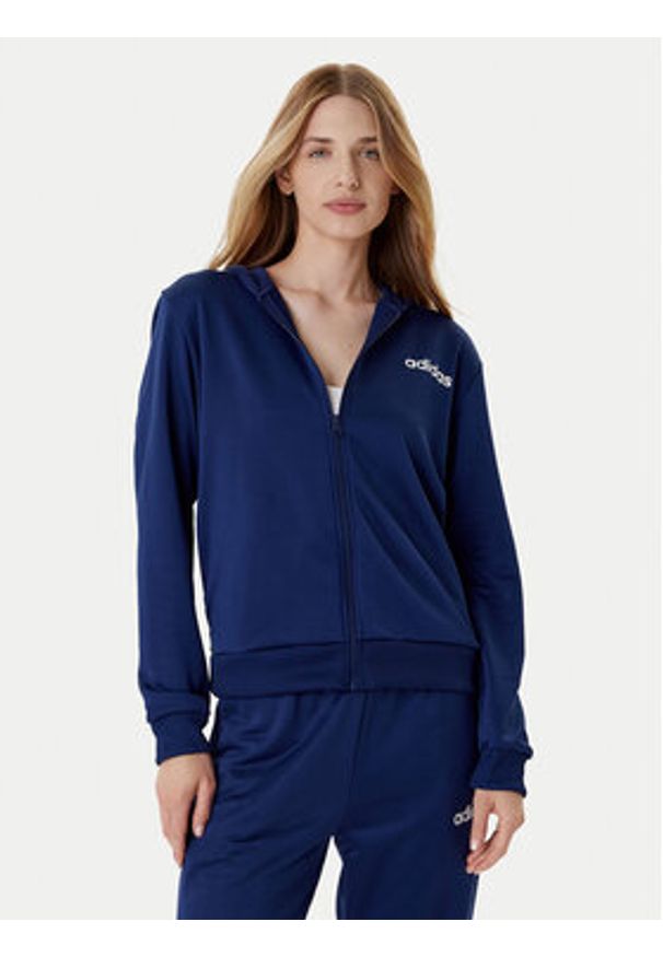 Adidas - adidas Dres Essentials Linear JD2696 Granatowy Slim Fit. Kolor: niebieski. Materiał: syntetyk