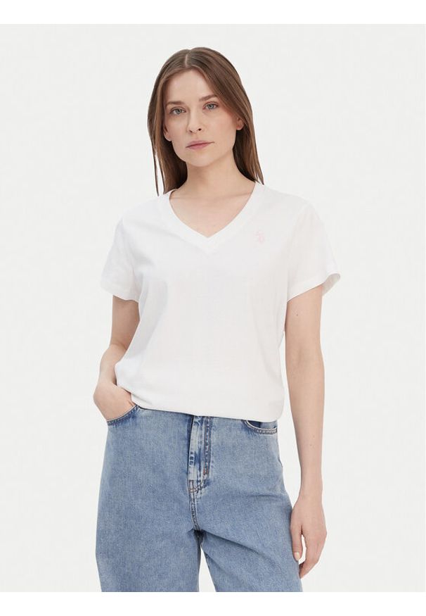 U.S. Polo Assn. T-Shirt WUP0635 Biały Classic Fit. Typ kołnierza: polo. Kolor: biały. Materiał: bawełna