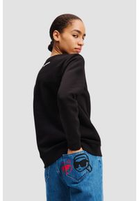 Karl Lagerfeld - KARL LAGERFELD Czarna bluza z cyrkoniami Ikon Rs Duo. Kolor: czarny