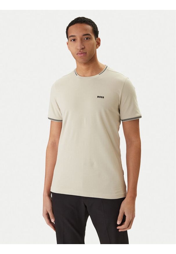 BOSS T-Shirt Taul 50521245 Beżowy Regular Fit. Kolor: beżowy. Materiał: bawełna