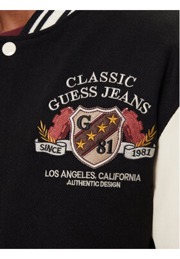 Guess Jeans Kurtka bomber M5BL1E WEI02 Czarny Regular Fit. Kolor: czarny. Materiał: syntetyk