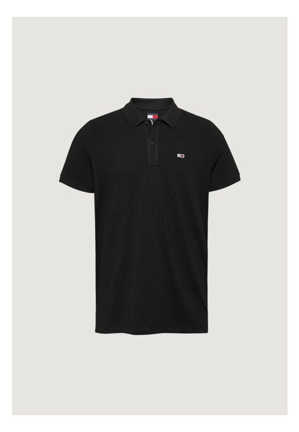 Tommy Jeans Polo DM0DM20676 Czarny Slim Fit. Typ kołnierza: polo. Kolor: czarny. Materiał: bawełna