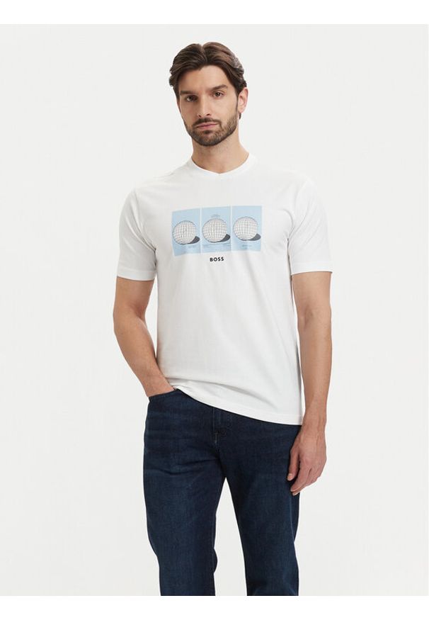 BOSS T-Shirt Ts Terrace Photo 50559353 Biały Relaxed Fit. Kolor: biały. Materiał: bawełna
