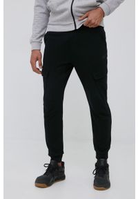 4f - 4F spodnie dresowe męskie kolor czarny gładkie. Kolor: czarny. Materiał: dresówka. Wzór: gładki