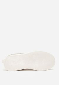 Renee - Beżowe Sneakersy na Platformie Ozdobione Cyrkoniami Kyllyss. Okazja: na randkę, na spacer. Kolor: beżowy. Materiał: jeans. Wzór: aplikacja. Obcas: na platformie. Sport: turystyka piesza #6