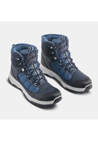 quechua - Buty turystyczne damskie Quechua SH500 mountain mid wodoodporne. Kolor: wielokolorowy, niebieski, zielony. Materiał: materiał. Szerokość cholewki: normalna. Sezon: zima