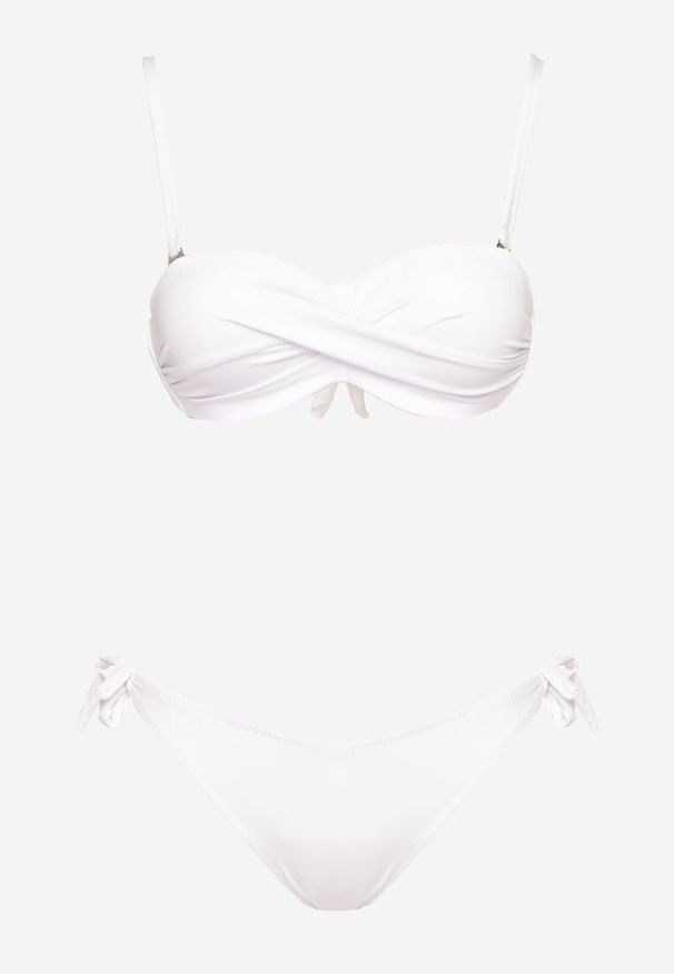 Renee - Białe Bikini 3-częściowe Biustonosz i Majtki Figi w Dwóch Wariantach Milanisse. Kolor: biały. Wzór: gładki