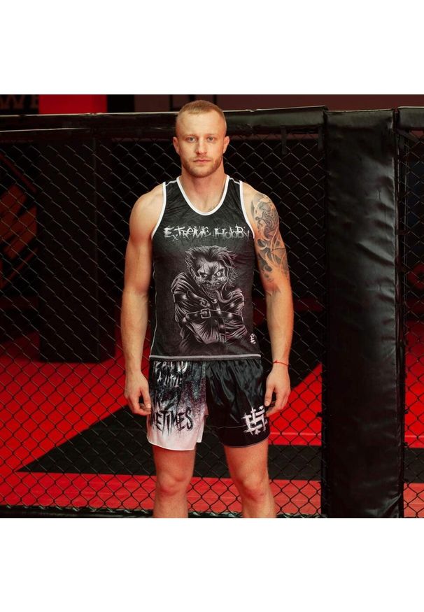 Koszulka sportowa bez rękawów męska Tank top EXTREME HOBBY PSYCHO CLOWN. Kolor: czarny. Materiał: poliester, elastan. Długość rękawa: bez rękawów. Styl: sportowy