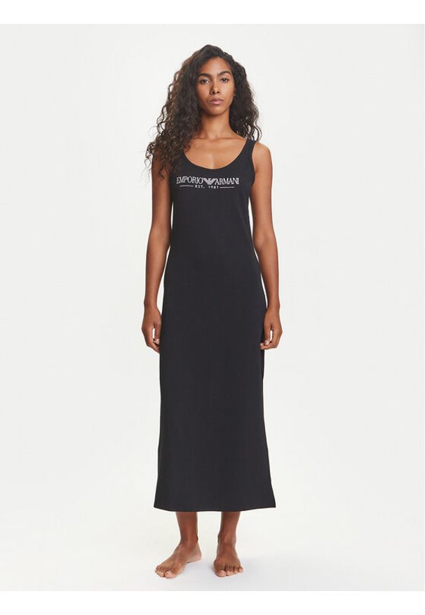 Emporio Armani Underwear Sukienka codzienna EW000494 AF10881 UC001 Czarny Regular Fit. Okazja: na co dzień. Kolor: czarny. Materiał: bawełna. Typ sukienki: proste. Styl: casual