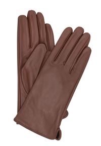Ochnik - Skórzane rękawiczki damskie w kolorze camel. Kolor: brązowy. Materiał: skóra
