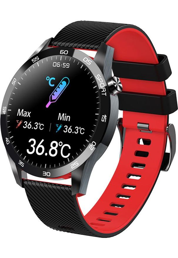 Smartwatch Centechia F22L Czarno-czerwony. Rodzaj zegarka: smartwatch. Kolor: wielokolorowy, czarny, czerwony