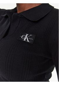 Calvin Klein Jeans Sukienka dzianinowa J20J220352 Czarny Regular Fit. Kolor: czarny. Materiał: bawełna, dzianina