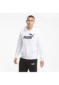 Puma - Męska bluza z kapturem i dużym logo z kolekcji Essentials PUMA White. Typ kołnierza: kaptur. Kolor: biały. Materiał: prążkowany. Sport: joga i pilates #2