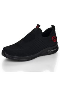 Komfortowe buty sportowe męskie wsuwane czarne Rieker B7365-00. Zapięcie: bez zapięcia. Kolor: czarny #10
