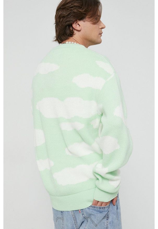 Jack & Jones - Sweter. Kolor: zielony. Długość rękawa: długi rękaw. Długość: długie