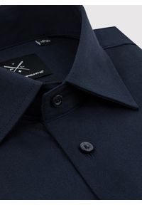 Pako Lorente - PAKO LORENTE – Granatowa koszula męska. Kolor: niebieski. Materiał: bawełna. Długość rękawa: długi rękaw. Długość: długie. Wzór: gładki #2