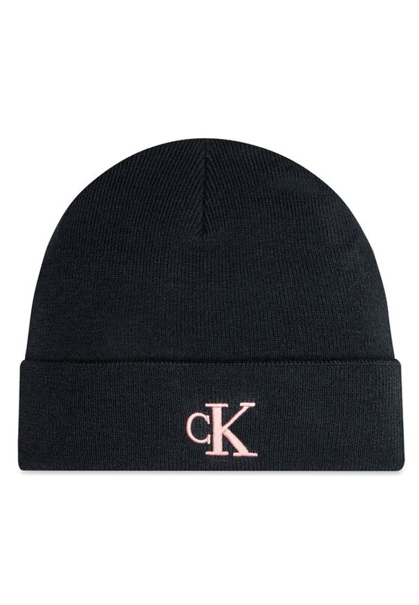 Calvin Klein Czapka Monogram Embro K60K612319 Czarny. Kolor: czarny. Materiał: poliester, materiał