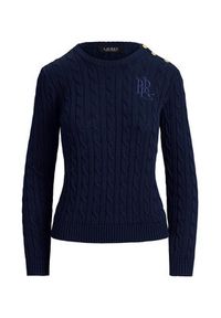 Lauren Ralph Lauren - LAUREN RALPH LAUREN Sweter 200P14039002 Granatowy Regular Fit. Kolor: niebieski. Materiał: wiskoza #3