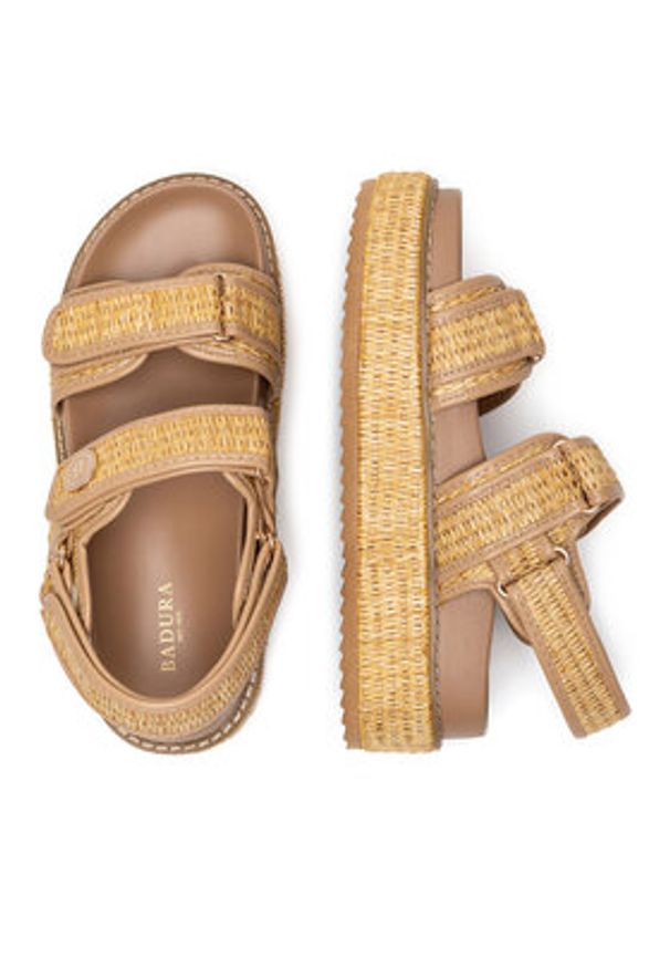 Badura Sandały BEGONIA-TS6165-01 Beżowy. Kolor: beżowy. Materiał: materiał, syntetyk