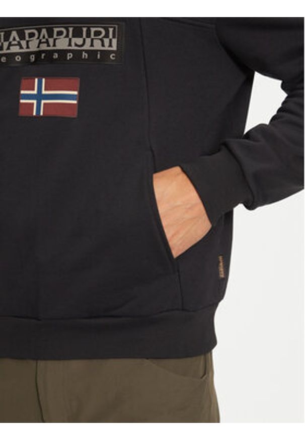 Napapijri Bluza Burgee NP0A4I5E Czarny Regular Fit. Kolor: czarny. Materiał: bawełna