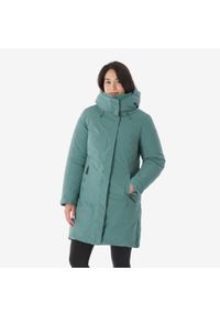 quechua - Parka turystyczna damska puchowa Quechua NH900 -20°C wodoodporna. Okazja: na co dzień. Kolor: zielony. Materiał: puch. Sezon: zima. Styl: sportowy, casual
