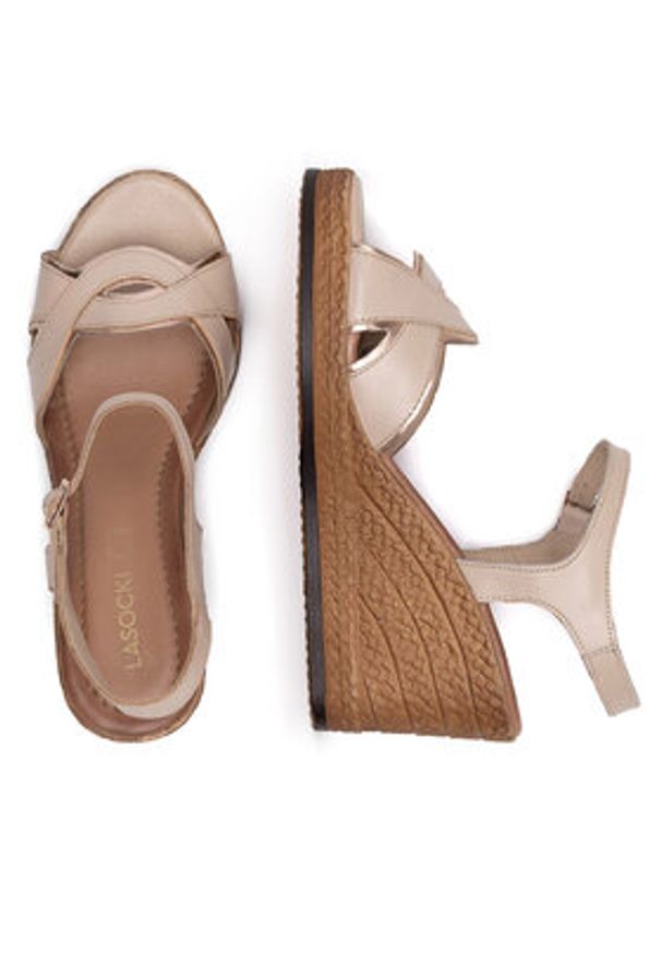 Lasocki Sandały WI23-283-09 Beżowy. Kolor: beżowy. Materiał: skóra