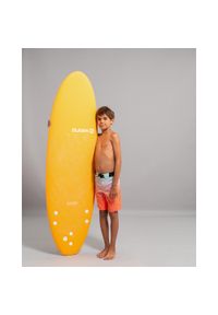 OLAIAN - Spodenki surfingowe dla dzieci Olaian BS 550 Offshore. Kolor: pomarańczowy, żółty, wielokolorowy. Materiał: materiał, poliester