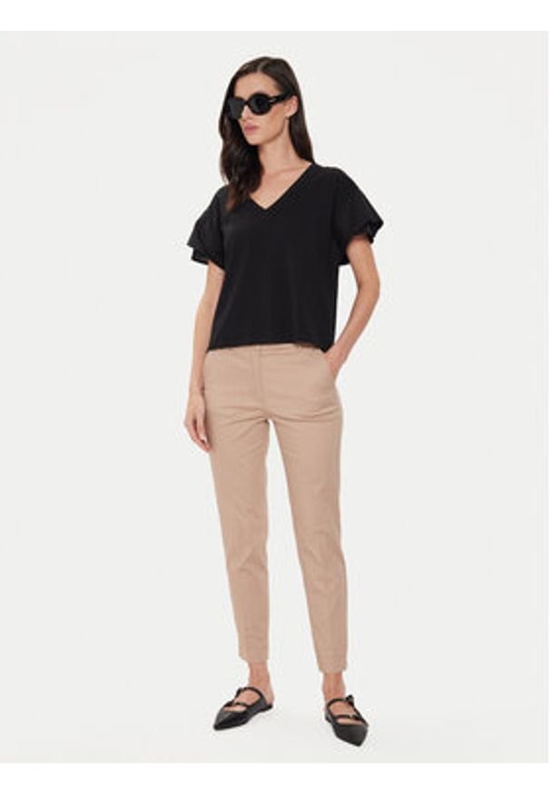 Sisley T-Shirt 3AIRL400M Czarny Regular Fit. Kolor: czarny. Materiał: bawełna