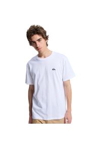 Quiksilver - Koszulka z krótkim rękawem BASIC męska. Kolor: biały. Materiał: materiał, bawełna. Długość rękawa: krótki rękaw. Długość: krótkie. Wzór: haft