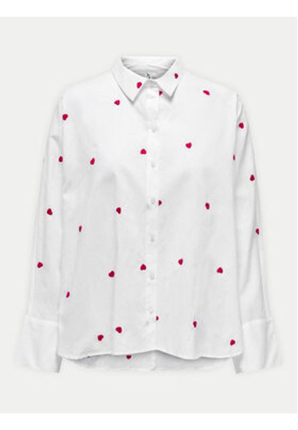 only - ONLY Koszula New 15283743 Biały Box Fit. Kolor: biały. Materiał: bawełna