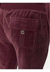 Juicy Couture Spodnie dresowe Caisa JCSEBJ008 Bordowy Slim Fit. Kolor: czerwony. Materiał: welur, bawełna