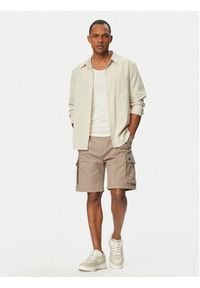 Hugo - HUGO Szorty materiałowe Craysen 262S 50556891 Brązowy jasny Straight Fit. Kolor: brązowy. Materiał: bawełna #4